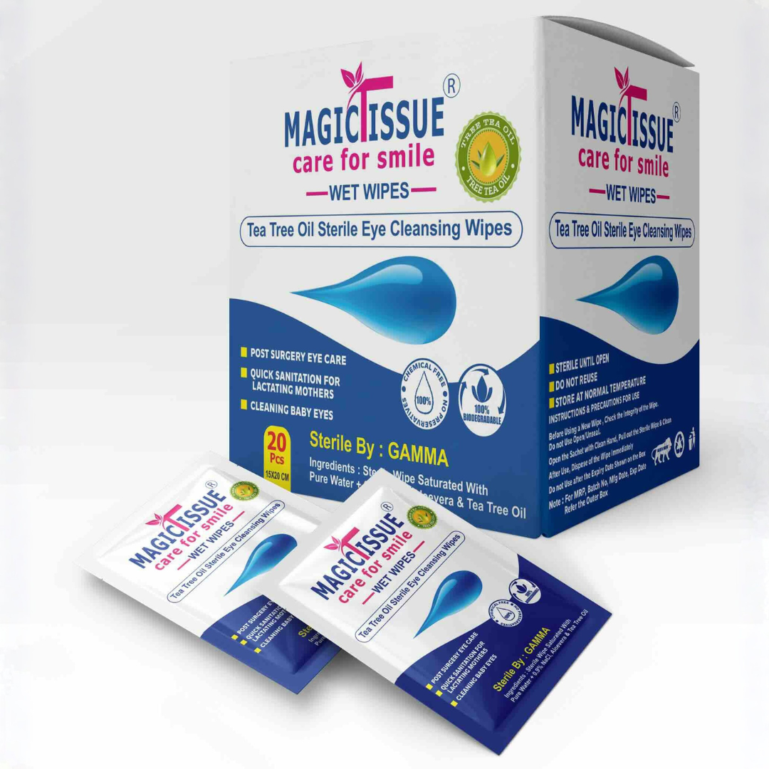 Sterile Eye Wipes-Tea Tree Aloevera<br>( 20 Pcs Pack)